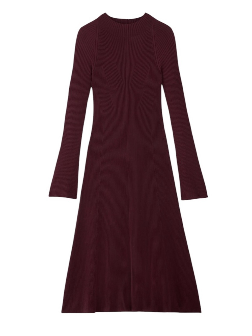 Everlane ribbed knit mock neck stretch midi dress size L excellent condition